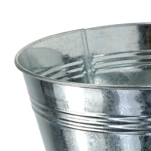 Floristik24 Metalen schaal rond glanzend zilver Ø22cm H9.5cm 6st