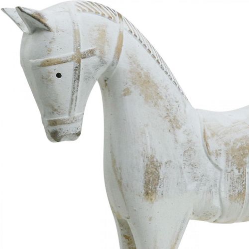 Floristik24 Decoratief hobbelpaard Kerst wit bruin 37x8x32cm