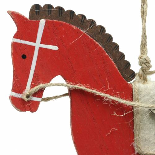 Floristik24 Hobbelpaard om rood hout op te hangen H17cm 3st Nostalgische boomversieringen