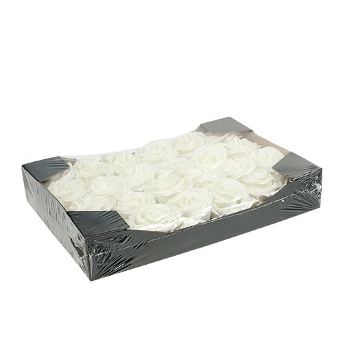 Artikel Foam rozen wit met parelmoer Ø6cm 24st