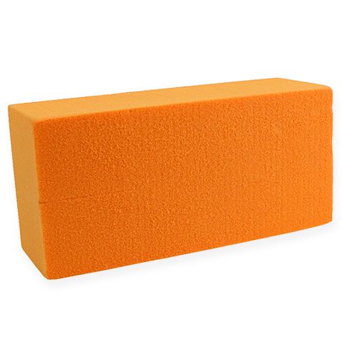 Floristik24 Push-in foam baksteen Rainbow Orange 4st