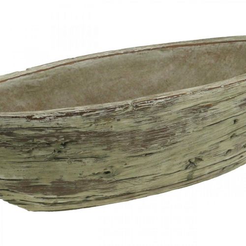 Floristik24 Plantenschaal ovaal beton houtlook lichtbruin 37 × 11.5cm H10cm