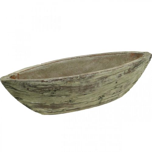 Floristik24 Plantenschaal ovaal beton houtlook lichtbruin 37 × 11.5cm H10cm