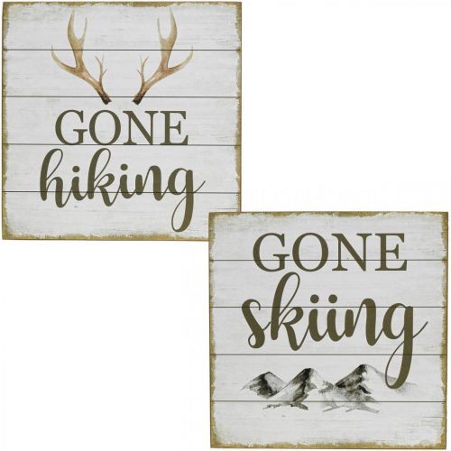 Artikel Vintage wanddecoratie houten borden met spreuken 20x20cm 2st