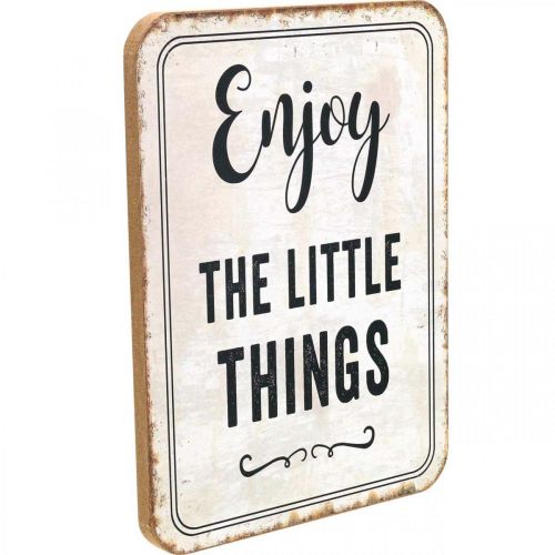 Artikel Vintage houten bord met decoratieve borden assorti 20×15cm 2st