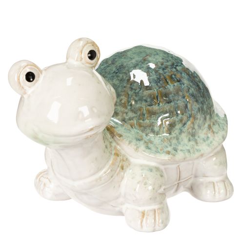 Keramische schildpadfiguur als blikvanger in de woonkamer, decoratief beeldje, 22 cm