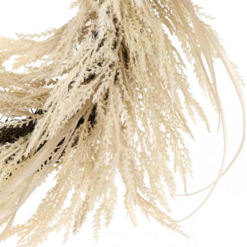 Floristik24 Decoratiekrans pampagras en kunstriet creme 70cm