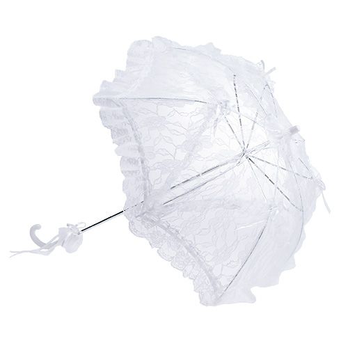 Floristik24 Paraplu met kant wit Ø60cm L80,5cm