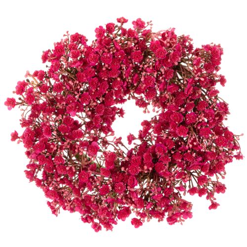 Kunstbloemenkrans, decoratie met gipskruid, 30 cm