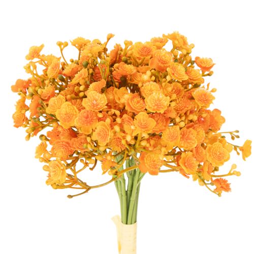 Kunstmatige gipskruidtakjes van oranje voor bloemstukken, 30 cm, 10 stuks
