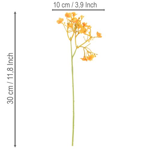 Kunstmatige gipskruidtakjes van oranje voor bloemstukken, 30 cm, 10 stuks | Floristik24.nl