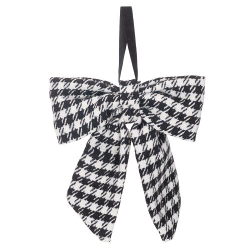 Stoffen strik met broche en ophanglus, geruit, 24 cm, 2 stuks | Floristik24.nl