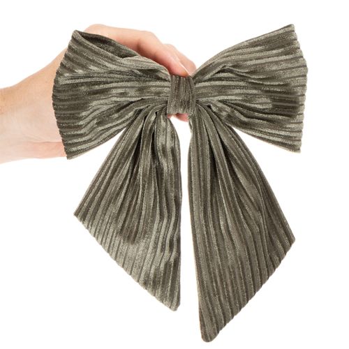Decoratieve hangende strik, kerststrik, fluweel, geribbeld, 24 cm, 2 stuks | Floristik24.nl