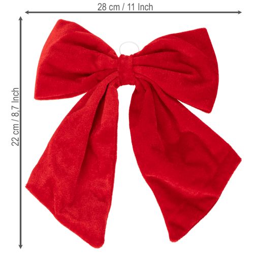 Rode decoratieve strik als kerstversiering, 28 cm, 3 stuks | Floristik24.nl
