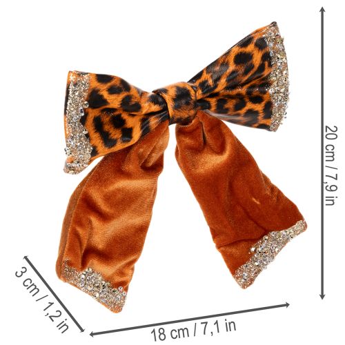 Decoratieve strik met dierenprint (luipaardpatroon), 20 cm, 3 stuks | Floristik24.nl