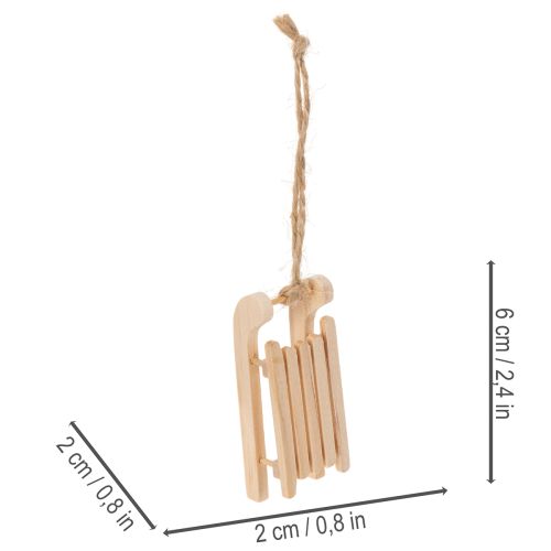 Decoratieve slee om in de kerstboom te hangen, 6 cm, 6 stuks | Floristik24.nl