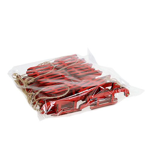 Floristik24 Slee voor het hangen van rood hout 9cm 12st