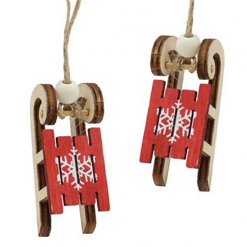 Floristik24 Slee om op te hangen rood 4cm 12 st