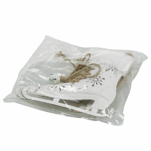 Floristik24 Hangende schaatsen wit, zilver 11 × 10cm
