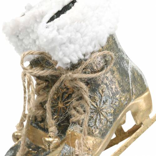 Floristik24 Hangende Schaatsen voor Kerstboom Goud, Wit 11×10cm