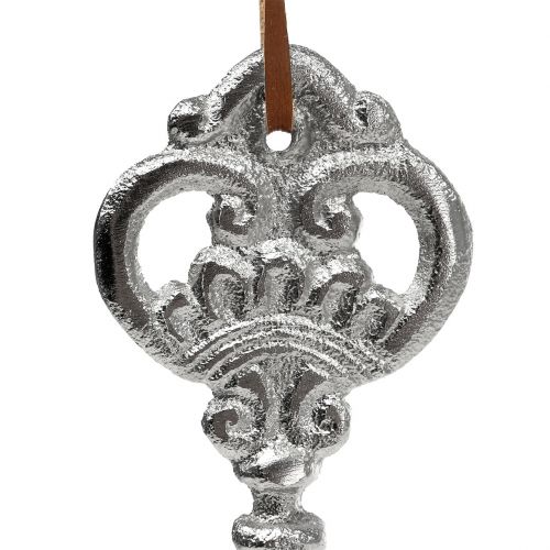 Floristik24 Sleutel zilver om op te hangen 15,5cm 2st