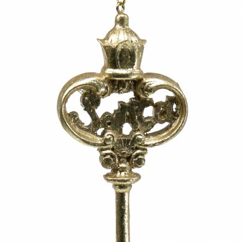 Floristik24 Kerstboomdecoratiesleutel met mica goud 13cm 2st