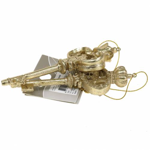 Floristik24 Kerstboomdecoratiesleutel met mica goud 13cm 2st