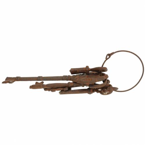 Sleutelhanger gietijzer roest 36cm 5 stuks