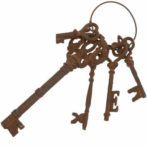 Floristik24 Sleutelhanger 5 siersleutels gietijzer roest 36cm