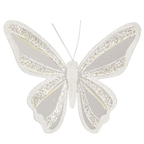 Artikel Vlinderdecoratie veer vlinderlook 15x13cm 2 st