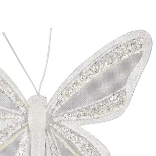 Artikel Vlinderdecoratie veer vlinderlook 15x13cm 2 st