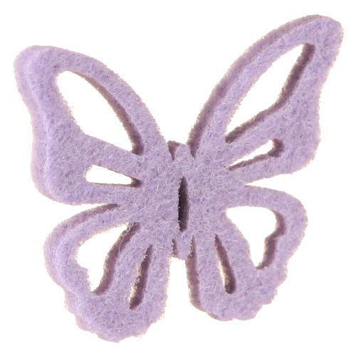 Artikel Vilt vlinders kleurrijk – Lente decoratieve vlinders 6 kleuren 4cm 72 st.