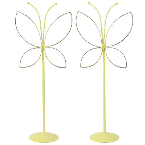 Artikel Vlinder Metalen Decoratiestandaard Groen Goud H29cm 2 st