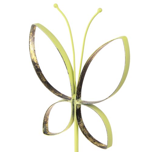 Artikel Vlinder metalen decoratie lente groen goud H35cm 2 st