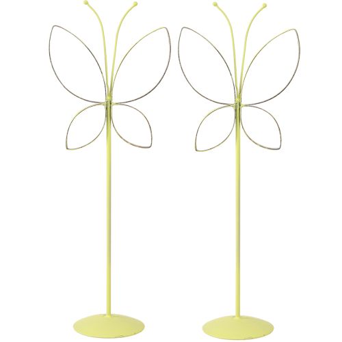 Artikel Vlinder metalen decoratie lente groen goud H35cm 2 st