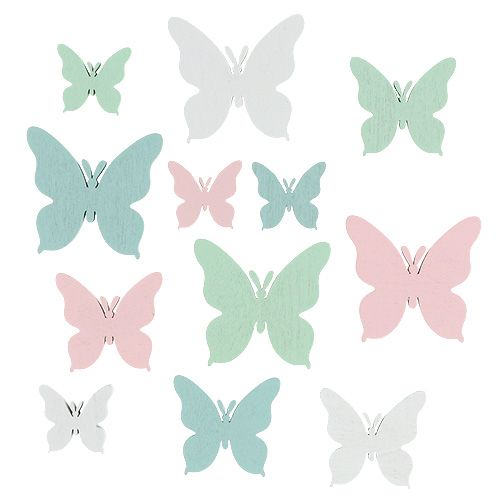 Floristik24 Vlinder 3cm - 5,5cm pastel mix 36st