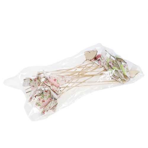 Floristik24 Vlinder op houten stokje 5,5cm - 7cm 18 st