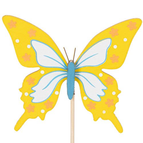 Artikel Bloemenprikkers, knutselspullen, vlindermotief voor het versieren van cadeauverpakkingen, 28,5 cm, 12 stuks