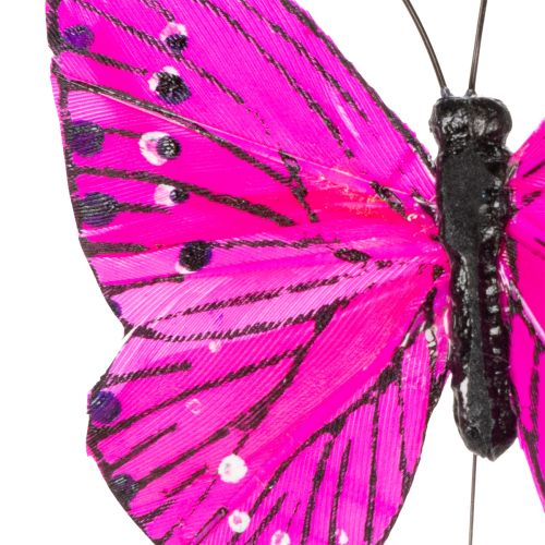 Artikel Decoratieve vlinders op draad voor kleurrijke tafeldecoraties, 7 cm, 12 stuks