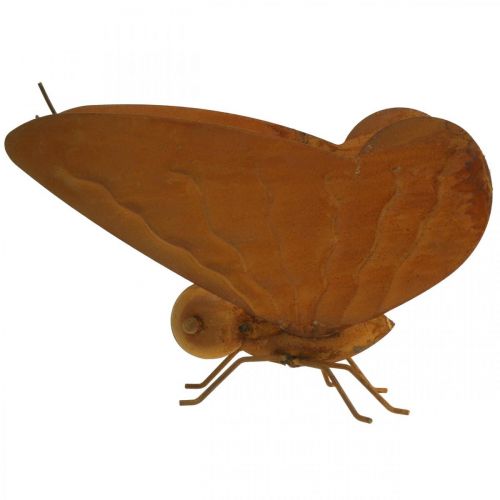 Floristik24 Tuinfiguur, vlinder om te plaatsen, metalen decoratie patina L20cm B21cm