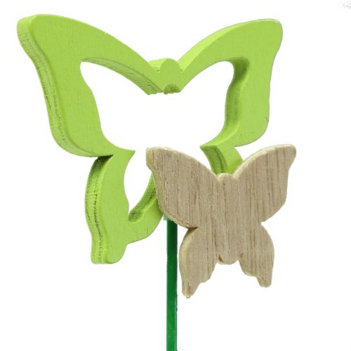 Floristik24 Decoratieve plug vlinder diverse kleuren H24cm 24 st