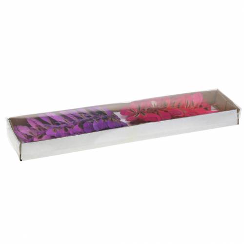 Floristik24 Veer vlinder met draad 7cm roze paars 24 st