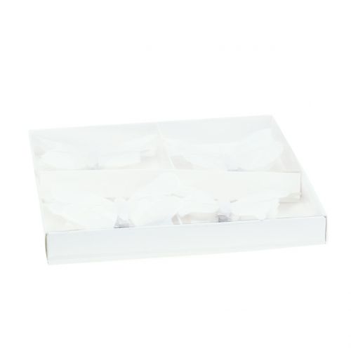 Floristik24 Vlinder op de clip wit 8cm 8st
