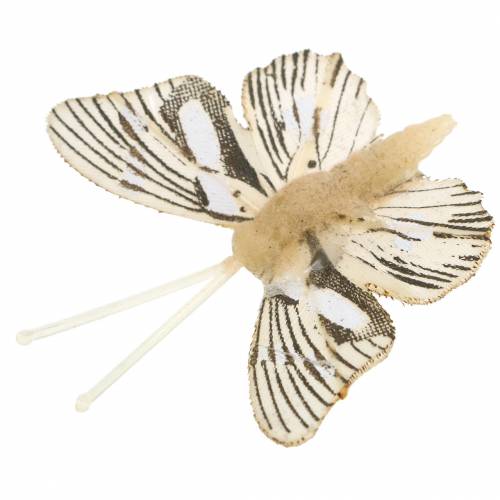 Floristik24 Decoratieve vlinder met metalen clip naturel assorti H4,9cm/5,8cm/7,4cm 6st