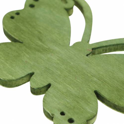 Floristik24 Strooidecoratie vlinder hout oranje, geel, groen 4cm 72 st