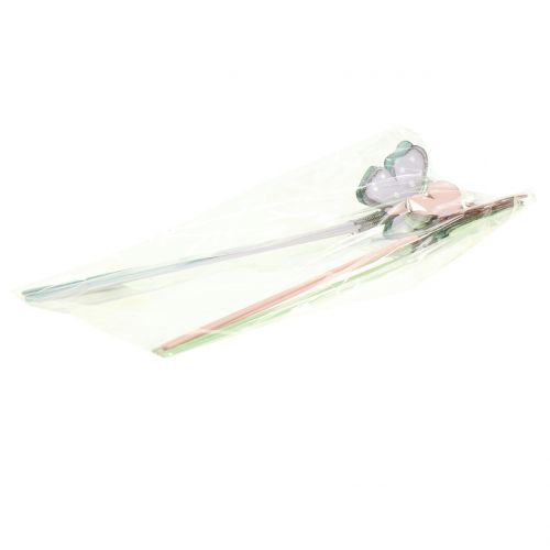 Floristik24 Bloemplug vlinder pastel 24cm 12st