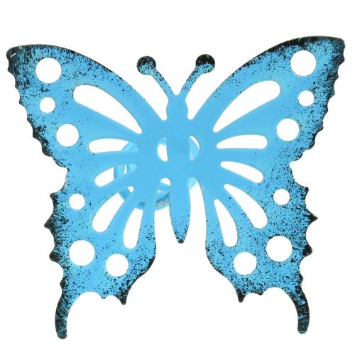 Bloem vlinder kleurrijk 22cm 12st