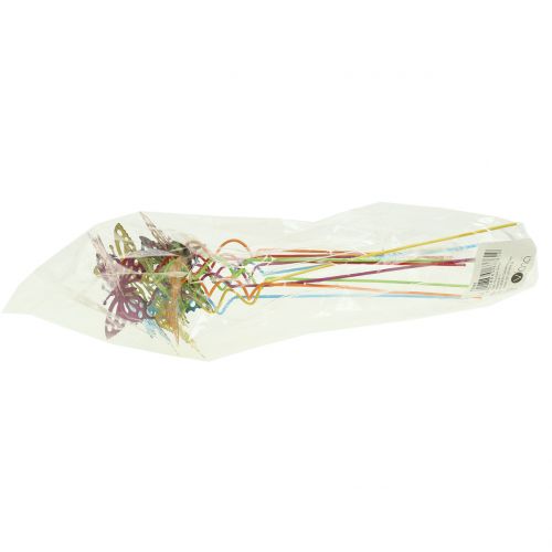 Artikel Bloemplug vlinder kleurrijk 22cm 12 st
