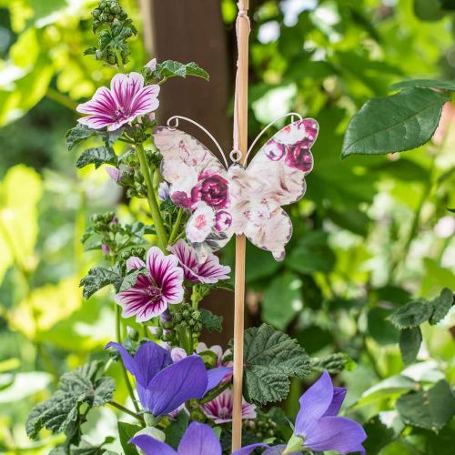 Floristik24 Vlinder om op te hangen metalen deco hanger 9cm lente decoratie 6st