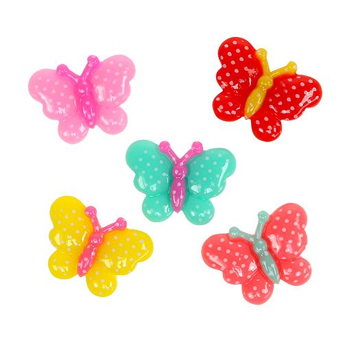Floristik24 Vlinders Mini 2cm kleurrijk 24 st